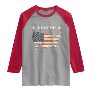 Trump 2025 Gulf Of USA American Flag Raglan Shirt TS11 Sport Gray Red Print Your Wear