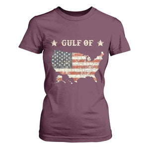 Trump 2025 Gulf Of USA American Flag T Shirt For Women TS11 Maroon Print Your Wear