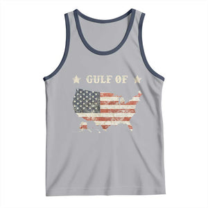 Trump 2025 Gulf Of USA American Flag Tank Top TS11 Athletic Heather Navy Print Your Wear