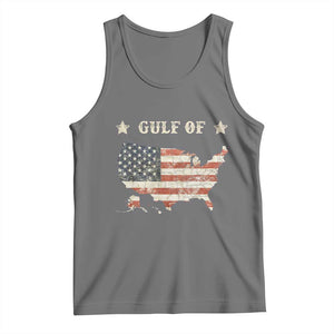 Trump 2025 Gulf Of USA American Flag Tank Top TS11 Black Heather Print Your Wear
