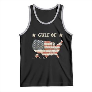 Trump 2025 Gulf Of USA American Flag Tank Top TS11 Black Athletic Heather Print Your Wear