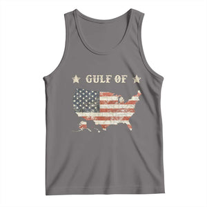 Trump 2025 Gulf Of USA American Flag Tank Top TS11 Deep Heather Print Your Wear