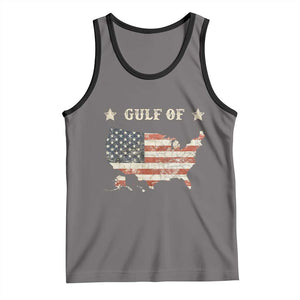 Trump 2025 Gulf Of USA American Flag Tank Top TS11 Deep Heather Black Print Your Wear