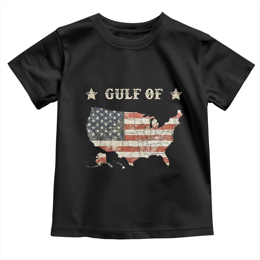 Trump 2025 Gulf Of USA American Flag Toddler T Shirt TS11 Black Print Your Wear