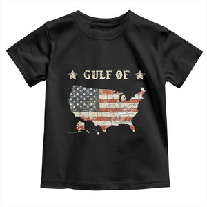 Trump 2025 Gulf Of USA American Flag Toddler T Shirt TS11 Black Print Your Wear