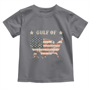 Trump 2025 Gulf Of USA American Flag Toddler T Shirt TS11 Charcoal Print Your Wear