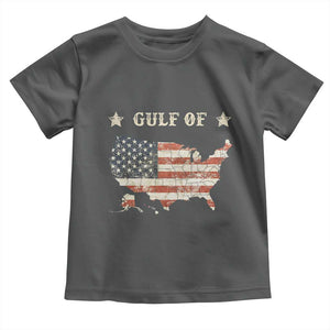 Trump 2025 Gulf Of USA American Flag Toddler T Shirt TS11 Dark Heather Print Your Wear