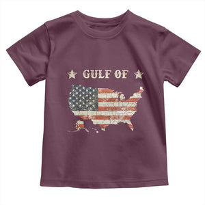 Trump 2025 Gulf Of USA American Flag Toddler T Shirt TS11 Maroon Print Your Wear