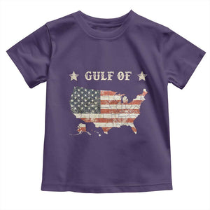Trump 2025 Gulf Of USA American Flag Toddler T Shirt TS11 Purple Print Your Wear