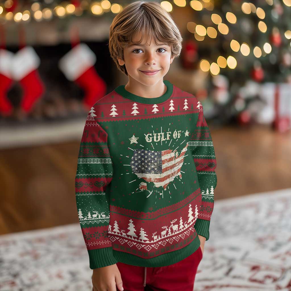 Trump 2025 Gulf Of USA American Flag Knit Sweatshirt TS11 Christmas Print Your Wear
