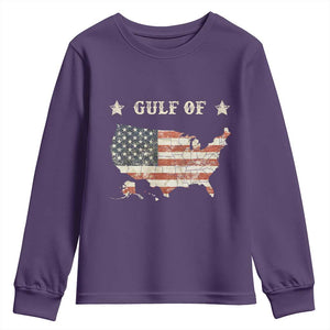 Trump 2025 Gulf Of USA American Flag Youth Sweatshirt TS11 Purple Print Your Wear