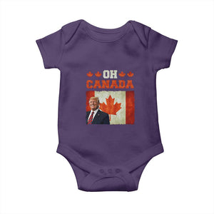 Funny Trump 2025 Oh Canada Baby Onesie Vintage Canadian Flag TS11 Purple Print Your Wear