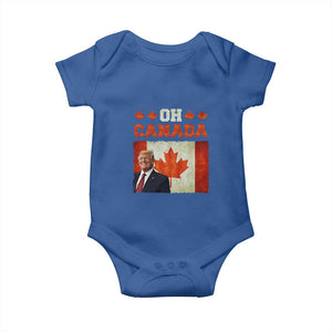 Funny Trump 2025 Oh Canada Baby Onesie Vintage Canadian Flag TS11 Royal Blue Print Your Wear