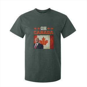 Funny Trump 2025 Oh Canada T Shirt For Kid Vintage Canadian Flag TS11 Dark Forest Green Print Your Wear