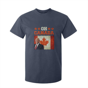Funny Trump 2025 Oh Canada T Shirt For Kid Vintage Canadian Flag TS11 Navy Print Your Wear