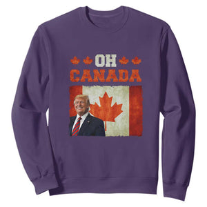 Funny Trump 2025 Oh Canada Sweatshirt Vintage Canadian Flag TS11 Purple Print Your Wear