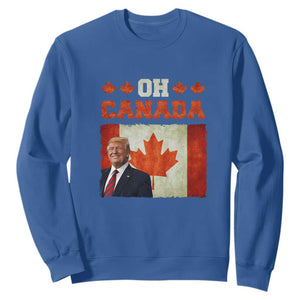 Funny Trump 2025 Oh Canada Sweatshirt Vintage Canadian Flag TS11 Royal Blue Print Your Wear