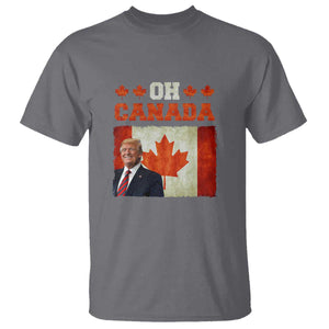Funny Trump 2025 Oh Canada T Shirt Vintage Canadian Flag TS11 Charcoal Print Your Wear