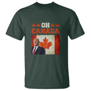 Funny Trump 2025 Oh Canada T Shirt Vintage Canadian Flag TS11 Dark Forest Green Print Your Wear