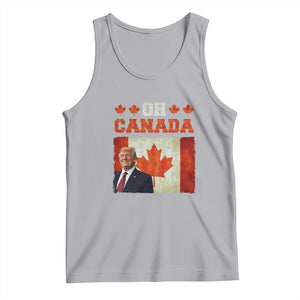 Funny Trump 2025 Oh Canada Tank Top Vintage Canadian Flag TS11 Athletic Heather Print Your Wear