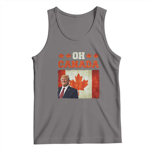Funny Trump 2025 Oh Canada Tank Top Vintage Canadian Flag TS11 Deep Heather Print Your Wear