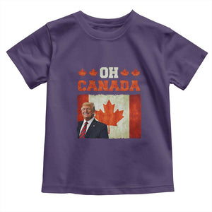 Funny Trump 2025 Oh Canada Toddler T Shirt Vintage Canadian Flag TS11 Purple Print Your Wear