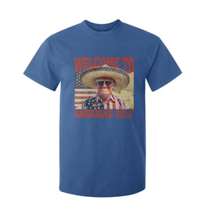 Funny Trump 2025 Welcome To America's Gulf T Shirt For Kid Vintage American Flag Sombrero Hat TS11 Royal Blue Print Your Wear