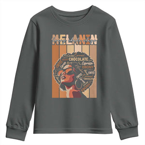 Melanin Every Shade Slays Youth Sweatshirt Melanin Afro Queen African American Pride TS11 Dark Heather Print Your Wear