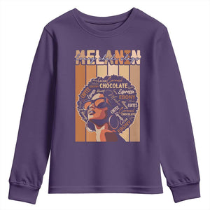 Melanin Every Shade Slays Youth Sweatshirt Melanin Afro Queen African American Pride TS11 Purple Print Your Wear