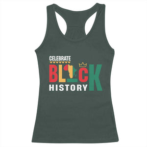 Celebrate Black History Racerback Tank Top African American History Africa Map TS11 Dark Forest Green Print Your Wear