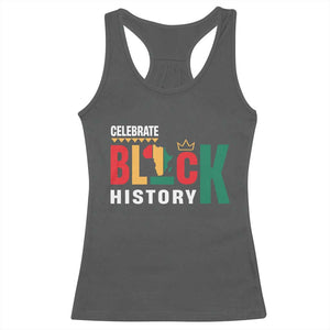 Celebrate Black History Racerback Tank Top African American History Africa Map TS11 Dark Heather Print Your Wear
