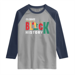 Celebrate Black History Raglan Shirt African American History Africa Map TS11 Sport Gray Navy Print Your Wear