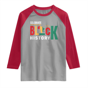 Celebrate Black History Raglan Shirt African American History Africa Map TS11 Sport Gray Red Print Your Wear