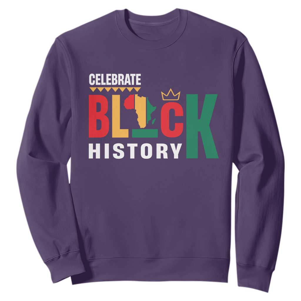 Celebrate Black History Sweatshirt African American History Africa Map TS11 Purple Print Your Wear