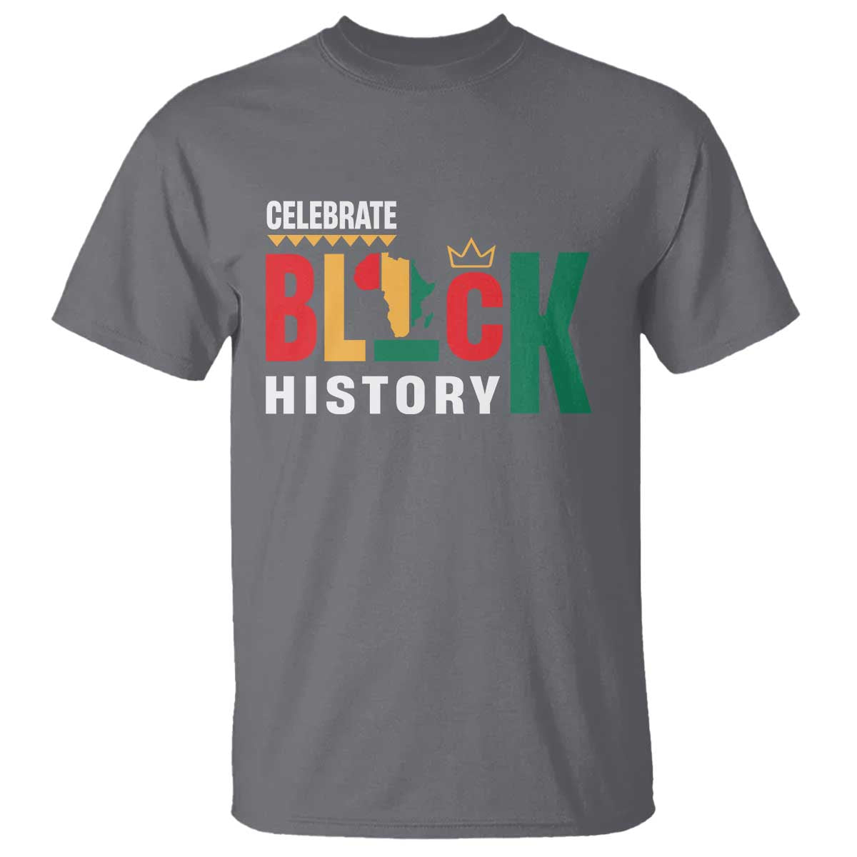 Celebrate Black History T Shirt African American History Africa Map TS11 Charcoal Print Your Wear