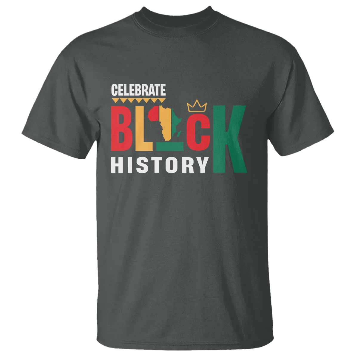 Celebrate Black History T Shirt African American History Africa Map TS11 Dark Heather Print Your Wear