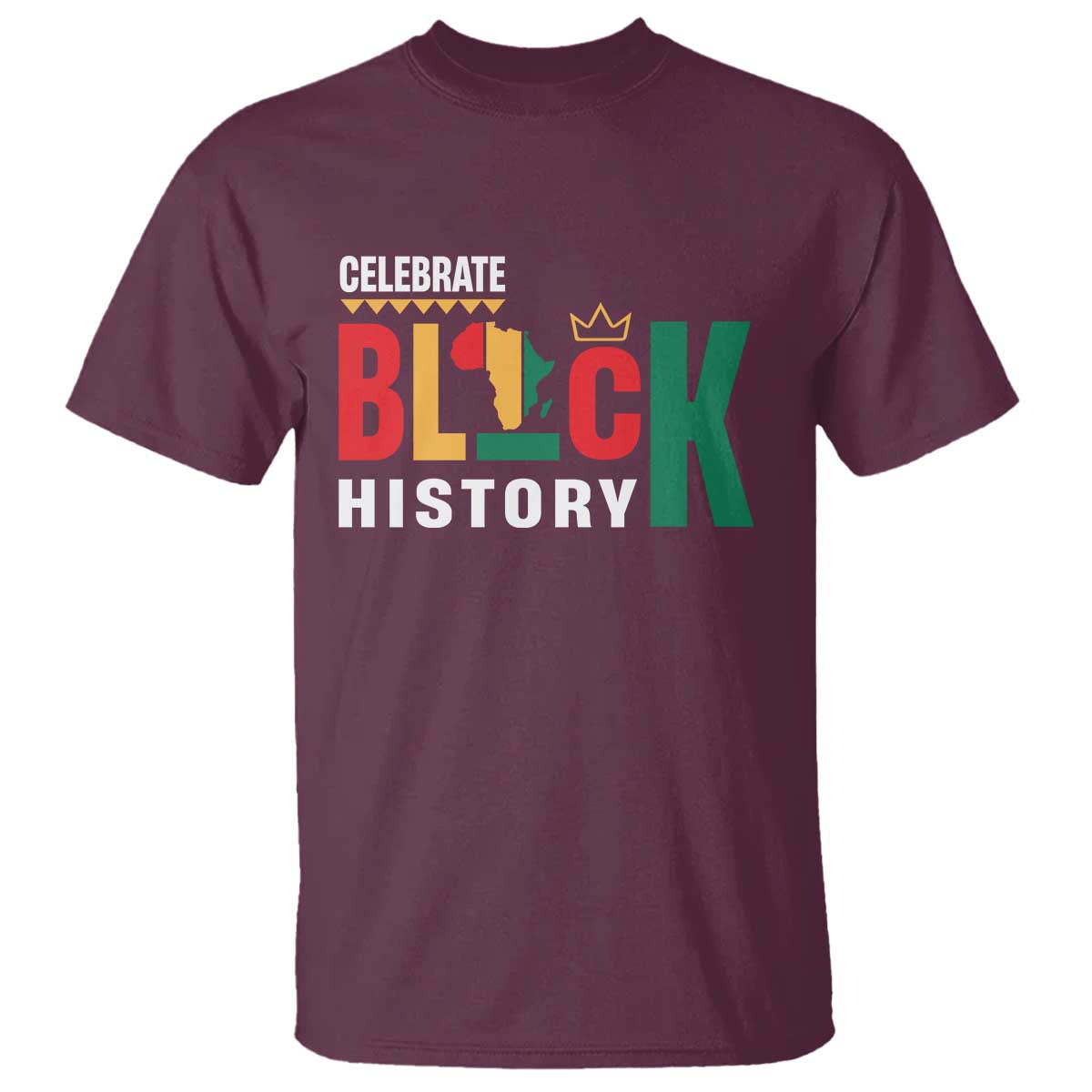 Celebrate Black History T Shirt African American History Africa Map TS11 Maroon Print Your Wear