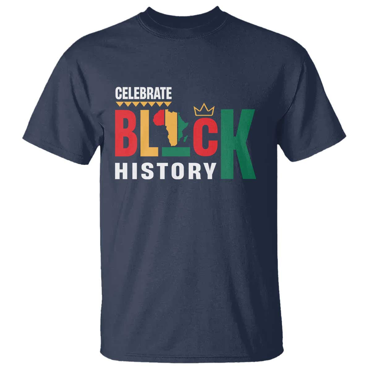 Celebrate Black History T Shirt African American History Africa Map TS11 Navy Print Your Wear