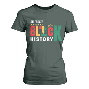 Celebrate Black History T Shirt For Women African American History Africa Map TS11 Dark Forest Green Print Your Wear