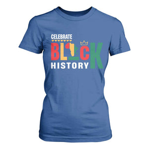 Celebrate Black History T Shirt For Women African American History Africa Map TS11 Royal Blue Print Your Wear