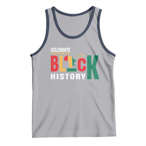 Celebrate Black History Tank Top African American History Africa Map TS11 Athletic Heather Navy Print Your Wear