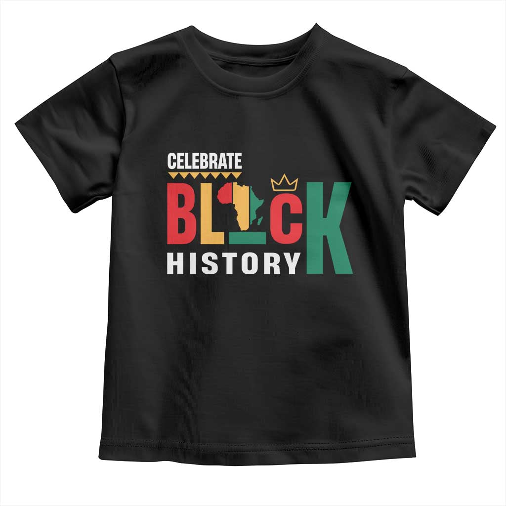 Celebrate Black History Toddler T Shirt African American History Africa Map TS11 Black Print Your Wear