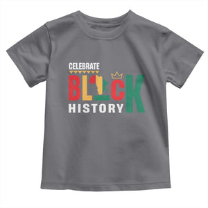 Celebrate Black History Toddler T Shirt African American History Africa Map TS11 Charcoal Print Your Wear