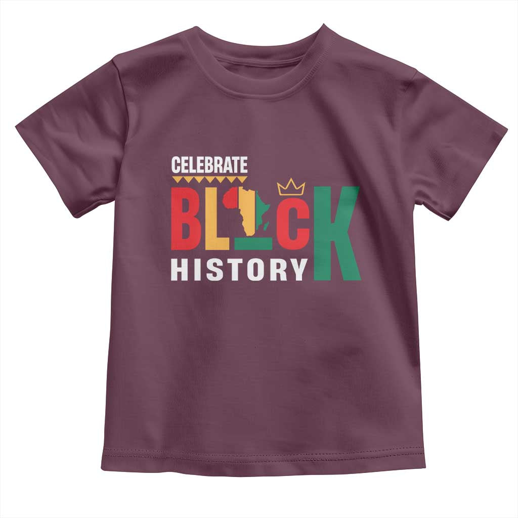 Celebrate Black History Toddler T Shirt African American History Africa Map TS11 Maroon Print Your Wear