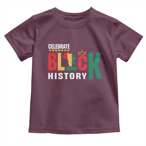 Celebrate Black History Toddler T Shirt African American History Africa Map TS11 Maroon Print Your Wear