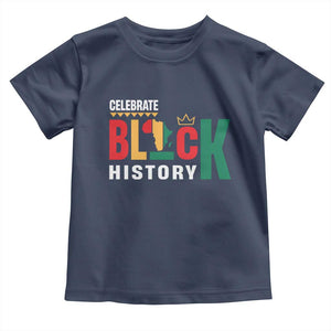 Celebrate Black History Toddler T Shirt African American History Africa Map TS11 Navy Print Your Wear