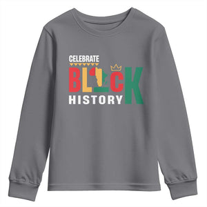 Celebrate Black History Youth Sweatshirt African American History Africa Map TS11 Charcoal Print Your Wear