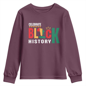 Celebrate Black History Youth Sweatshirt African American History Africa Map TS11 Maroon Print Your Wear