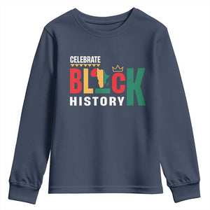 Celebrate Black History Youth Sweatshirt African American History Africa Map TS11 Navy Print Your Wear