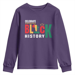 Celebrate Black History Youth Sweatshirt African American History Africa Map TS11 Purple Print Your Wear